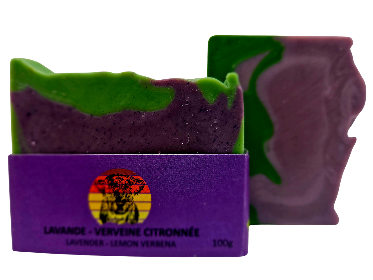 Savon Tallow Boeuf nourri 100% à l'herbe LAVANDE & VERVEINE CITRONNÉE
